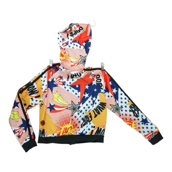 LOVE hoodie Large Comics‎ Graphics Colorful Girls Jacket Pockets - Picture 2 of 6